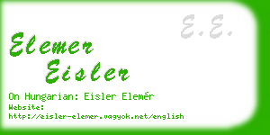 elemer eisler business card